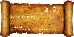 Mahr Dominik névjegykártya