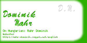 dominik mahr business card